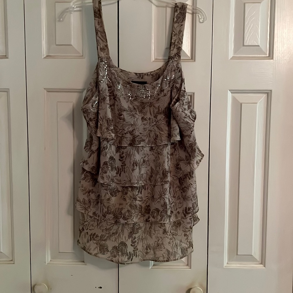 Lane Bryant Ruffled and Beaded Camisole Tank 22 W.